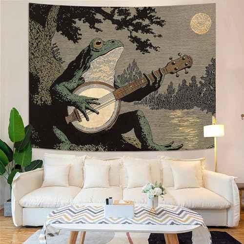 Folk Art Frog Banjo Tapestry
