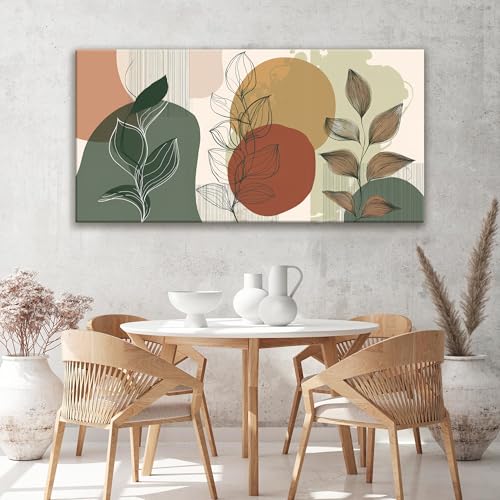 Green Canvas Art Wall Decor Abstract Boho Wall Art For Living Room 24x48