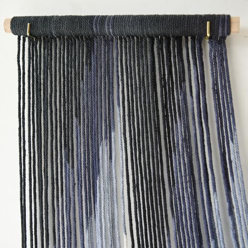 Macrame Wall Hanging Dip Dyed Blue Fiber Art Tapestry Boho Wall Decor