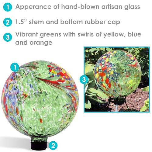 Sunnydaze 10" Glass Gazing Ball for Garden (2 Count)