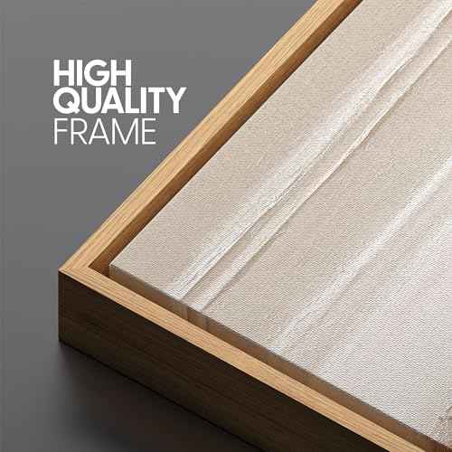 Extra Large Framed Canvas Print Wall Art Minimalist Abstract Terracotta and White Retro Fine Art Illustrations Decorative Colorful for Bedroom