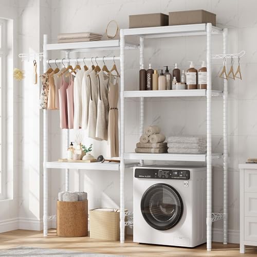 Double Row Over Washer and Dryer Storage Shelves