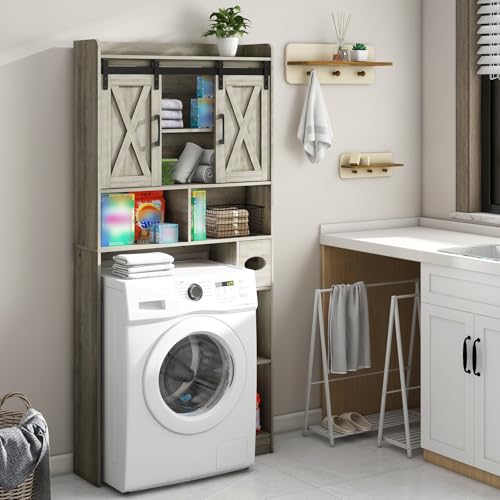 Over The Toilet Storage Cabinet with Sliding Doors