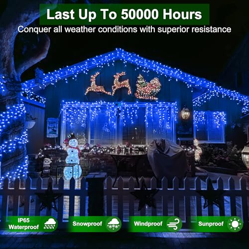 1296 LED 131FT Christmas Icicle Lights (131 Foot)