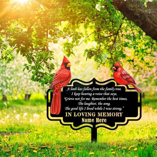 Personalized 12in Cemetery Memorial Metal Stakes