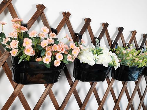 10" Metal Hanging Planter for Railing with Detachable Hooks (6 Count)