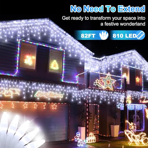 810 LED 82FT Christmas Icicle Lights