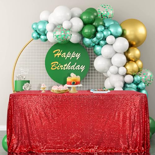 Sequin Tablecloth 60x102 Inch Red for Christmas Wedding Party