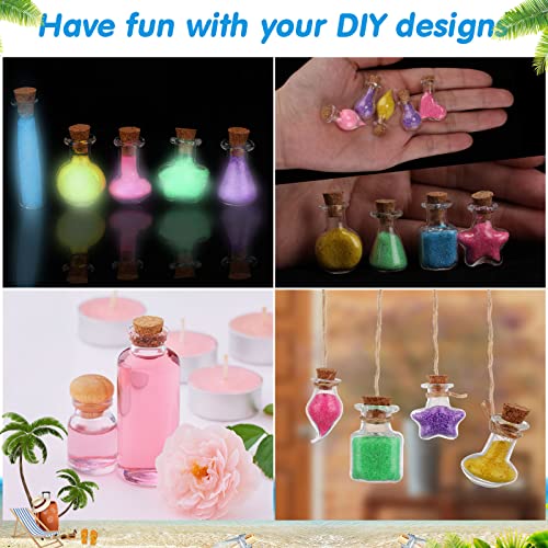 140 Pcs Mini Glass Bottles with Cork Stoppers Tiny Wishing Potion Bottles