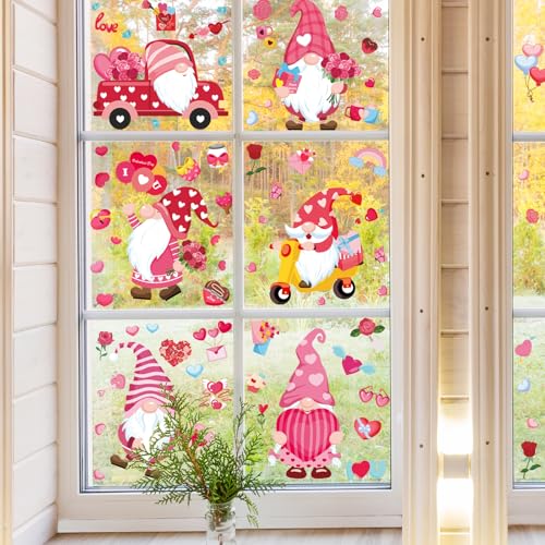107 PCS Valentines Window Clings (9 Count)