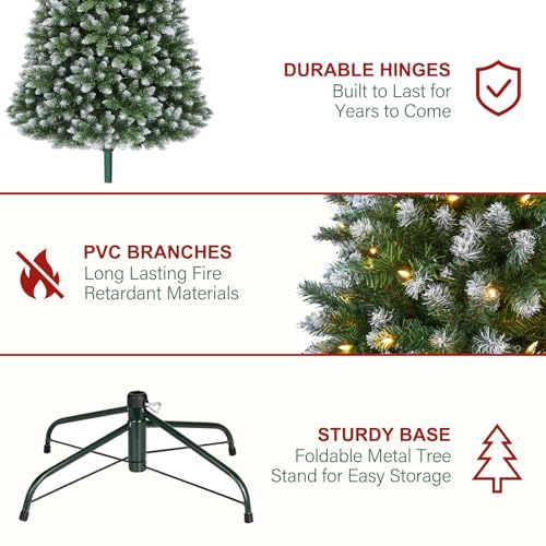 6 ft Partially Flocked Christmas Tree with 1