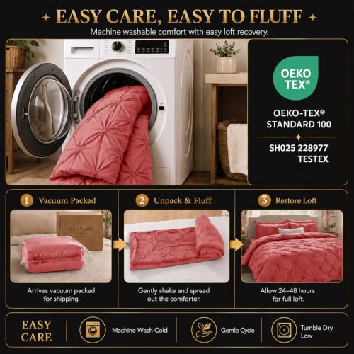 Queen Comforter Set Coral