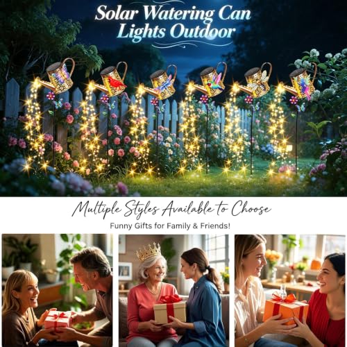Solar Watering Can with Lights Outdoor Garden Gifts for Women Mom Grandma