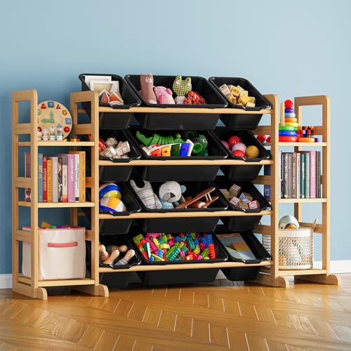 Toy Storage Organizer with 6 Shelves and 12 Bins