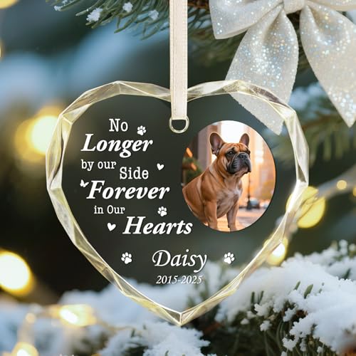 Personalized Dog Christmas Ornaments with Photo Name for Christmas Tree