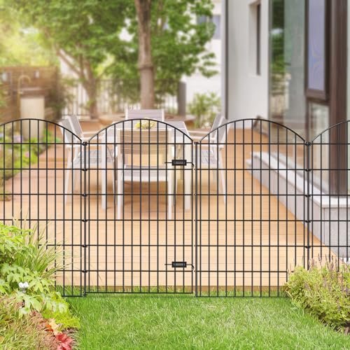 Metal Garden Fence with Gate 48 in x 12.7 ft (172.8 Sq Ft)