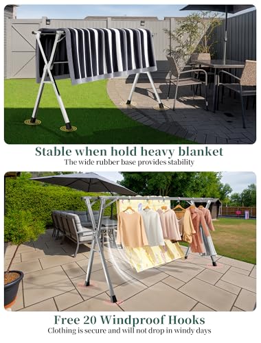 Folding Stainless Steel Laundry Drying Rack 63 Inches