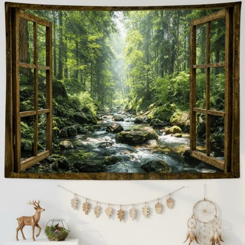 Window Forest Tapestry 48x36 Inch