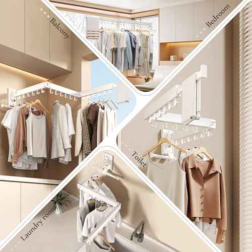 Wall Mounted Collapsible Clothes Drying Rack