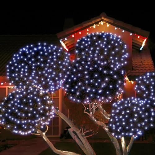 Solar Christmas Lights Outdoor 360LED 11.5ft x 6.9ft Christmas Bushes Lights with Remote