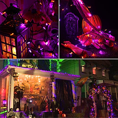 Purple Orange Halloween Lights Connectable (33 Foot)