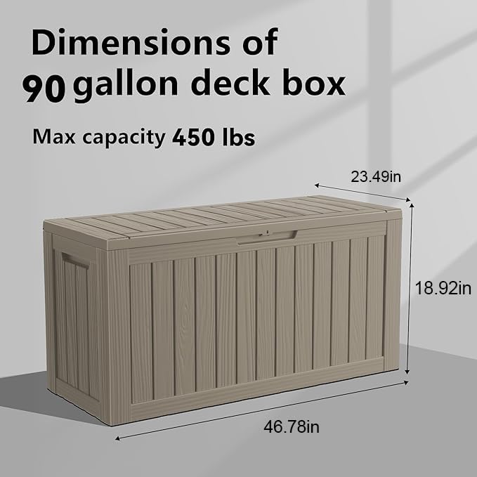 90 Gallon Resin Deck Box