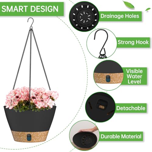 2 Pack 8 Inch Hanging Planters for Indoor Plants (72 Count)