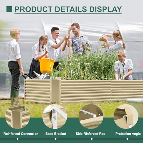 8x4x3ft Rectangular Galvanized Raised Garden Beds