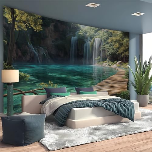 Nature Tapestry Forest Tree Sea Cave Wall Hanging
