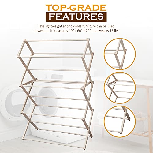 Wooden Folding Laundry Rack