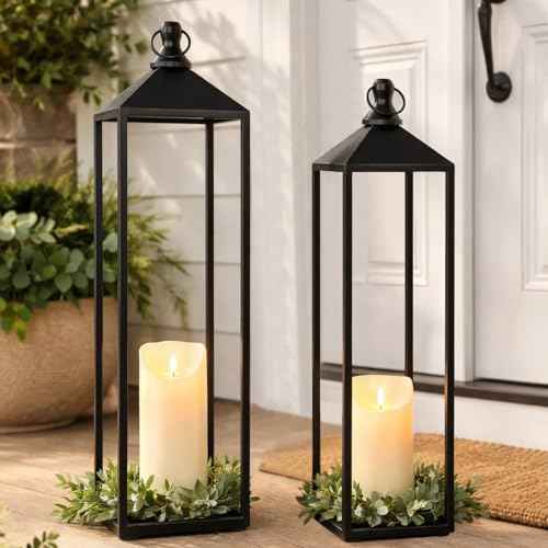 22'' 19'' Large Lanterns Decorative Outdoor Indoor (2 Count)