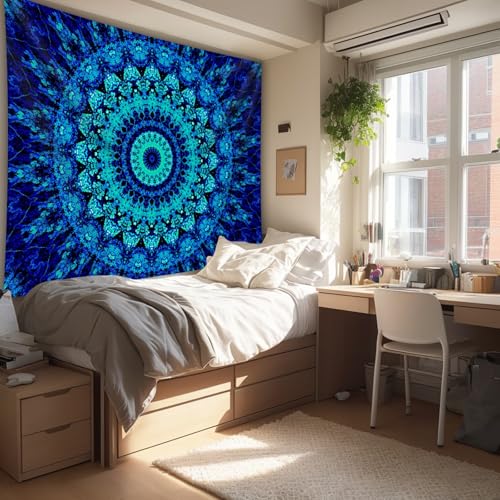 Blacklight Mandala Tapestry for Bedroom