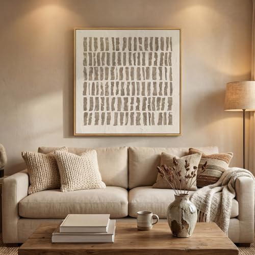 Framed Neutral Beige Abstract Canvas Prints Wall Art Decor