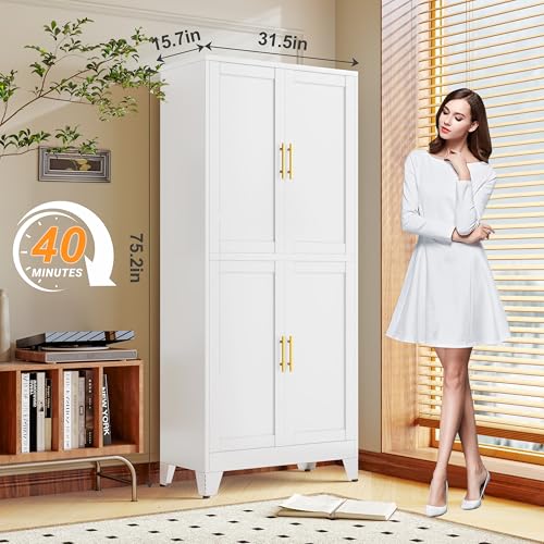 75.2" Tall Metal Pantry Cabinet