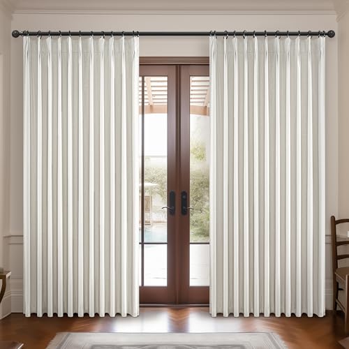 Curtains 60 Inch Length Extra Wide Pinch Pleated Black Out 84 Inch Long for Living Room