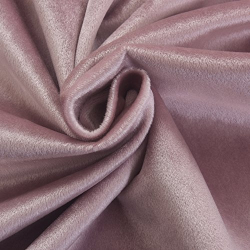 Super Soft Luxury Velvet Curtains Set of 2 Pink Flannel Blackout Drapes Grommet Draperies for Hotel 52Wx72L inch