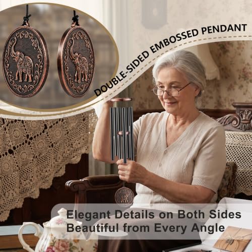 34" Elephant Wind Chimes for Outside