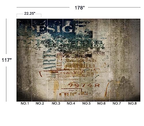 Retro Graffiti wall Mural Wallpaper for Bedroom 178" x 117" (144.6 Sq Ft)
