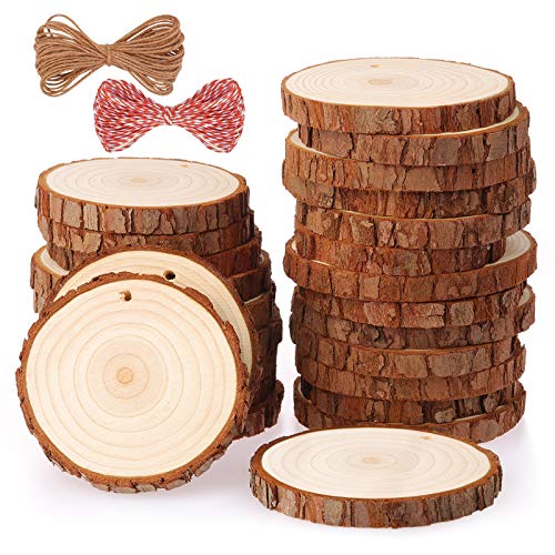 Unfinished Wood Slices with Hole