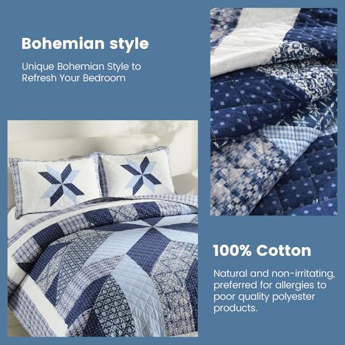 Handmade Quilted 100% Cotton King Comforter Set for Bed