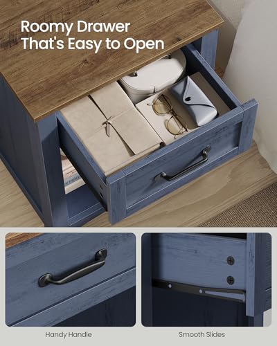 Farmhouse Nightstand with Charging Station