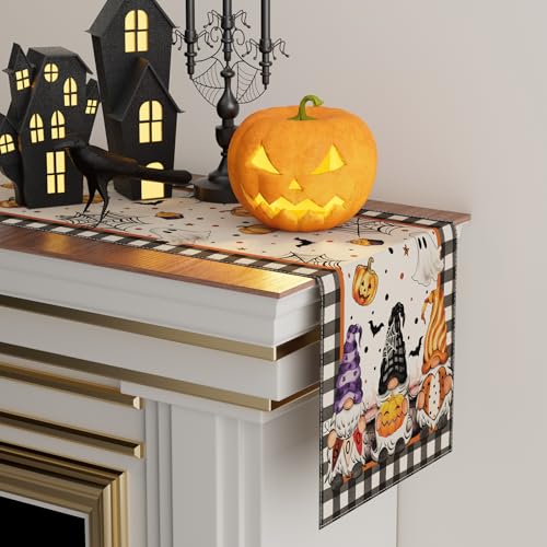Halloween Gnome Table Runner for Table Decoration 13x120 Inch