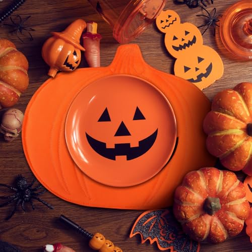 4 Pcs Halloween Pumpkin Placemat Jack O Pumpkin Tablemats (4 Count)