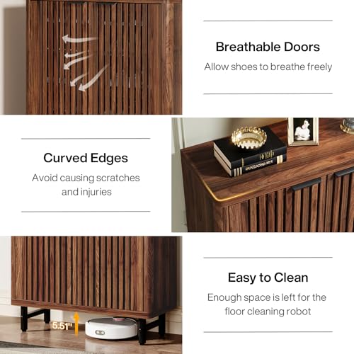 6 Tier Shoe Cabinet with Shutter Doors