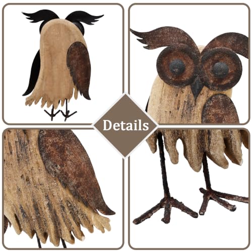 Rustic Owl Figurines Decor Animal Statue for Home
