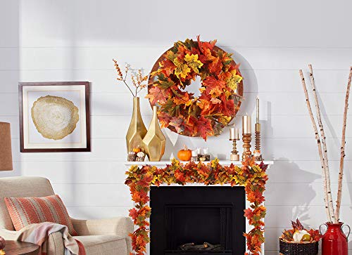 2 Pack Fall Maple Garland Autumn Hanging Fall Leave Vines (2 Count)