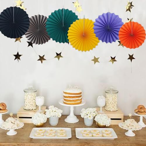 Coffee Party Decorations Hanging Paper Fans Set 16inch DIY