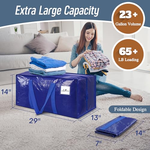 12 Pack Extra Heavy Duty Large Moving Bags with Strong Zipper (12 Count)