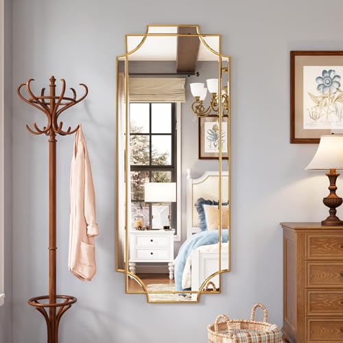 24"x58" Gold Foil Scalloped Edge Decorative Full Length Mirror