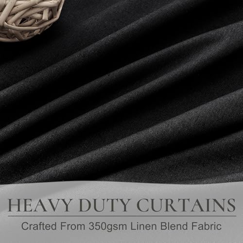 Long Black Blackout Boho Curtains (2 Count)
